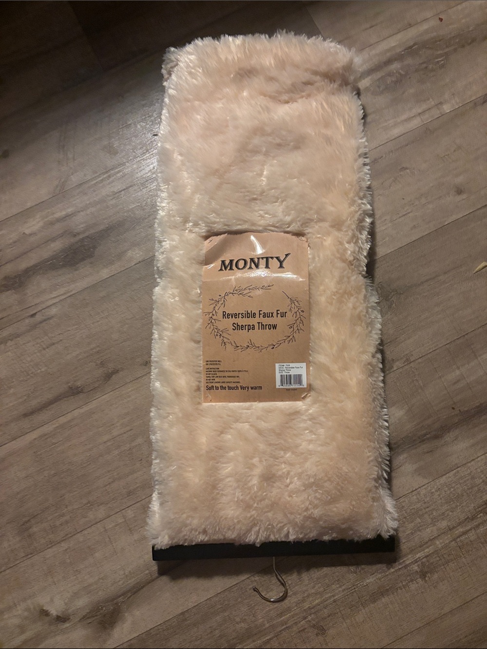 Reversible Faux Fur Sherpa Throw - Cream